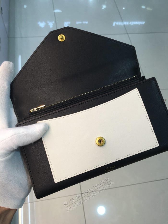CELINE女包 pocket信封錢包 0136 小牛皮 多功能長錢包 賽琳長款拼色女錢包  sl2057